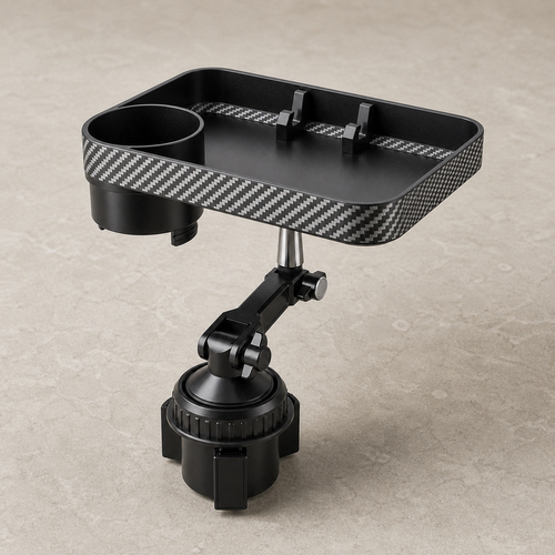 CupDeck Car Cup-Holder Food Tray