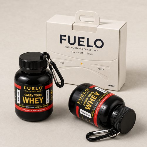 FUELO Portable Protein Funnel Keychain (Pack of 2)