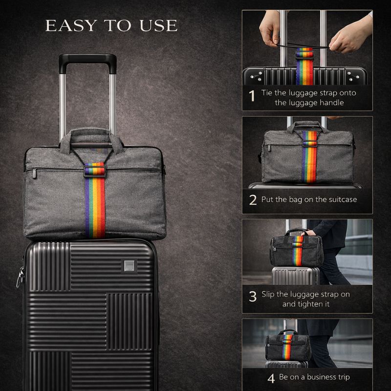 Strapo™ | Adjustable Rainbow Luggage Strap