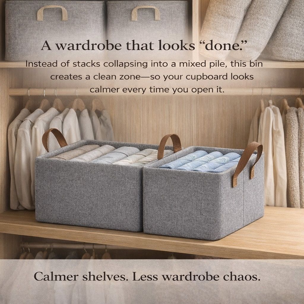 ShelfStay™ Metal-Frame Wardrobe Organizer Bin