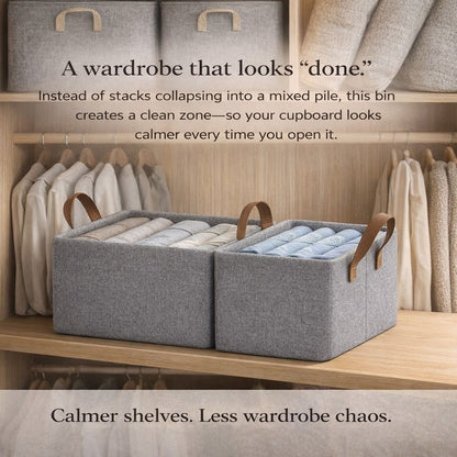 ShelfStay™ Metal-Frame Wardrobe Organizer Bin