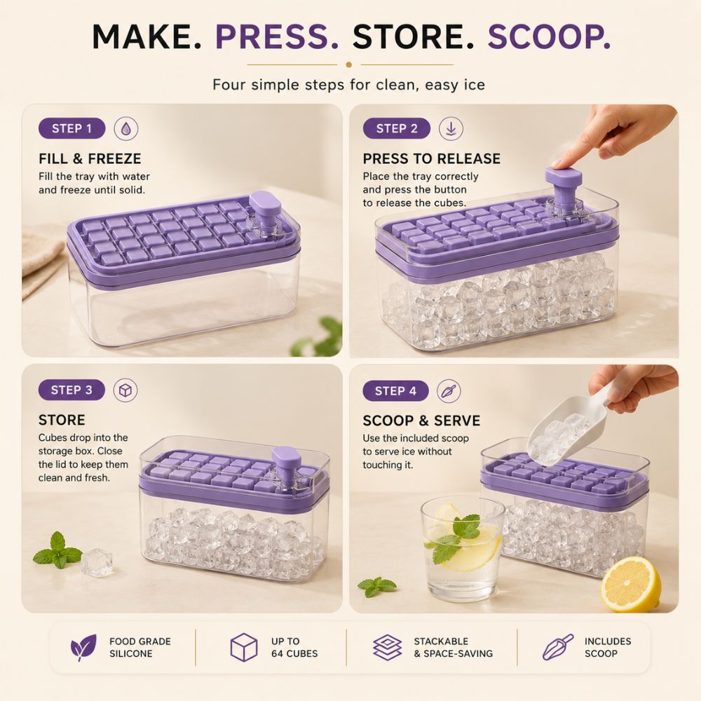 CUBIQ™ Silicone Ice Tray Box