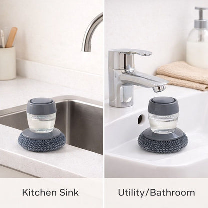 PressClean™ 2-in-1 Soap Dispensing Palm Brush