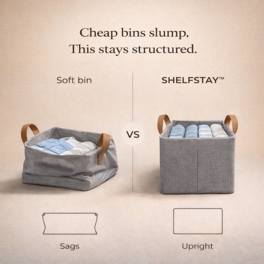 ShelfStay™ Metal-Frame Wardrobe Organizer Bin