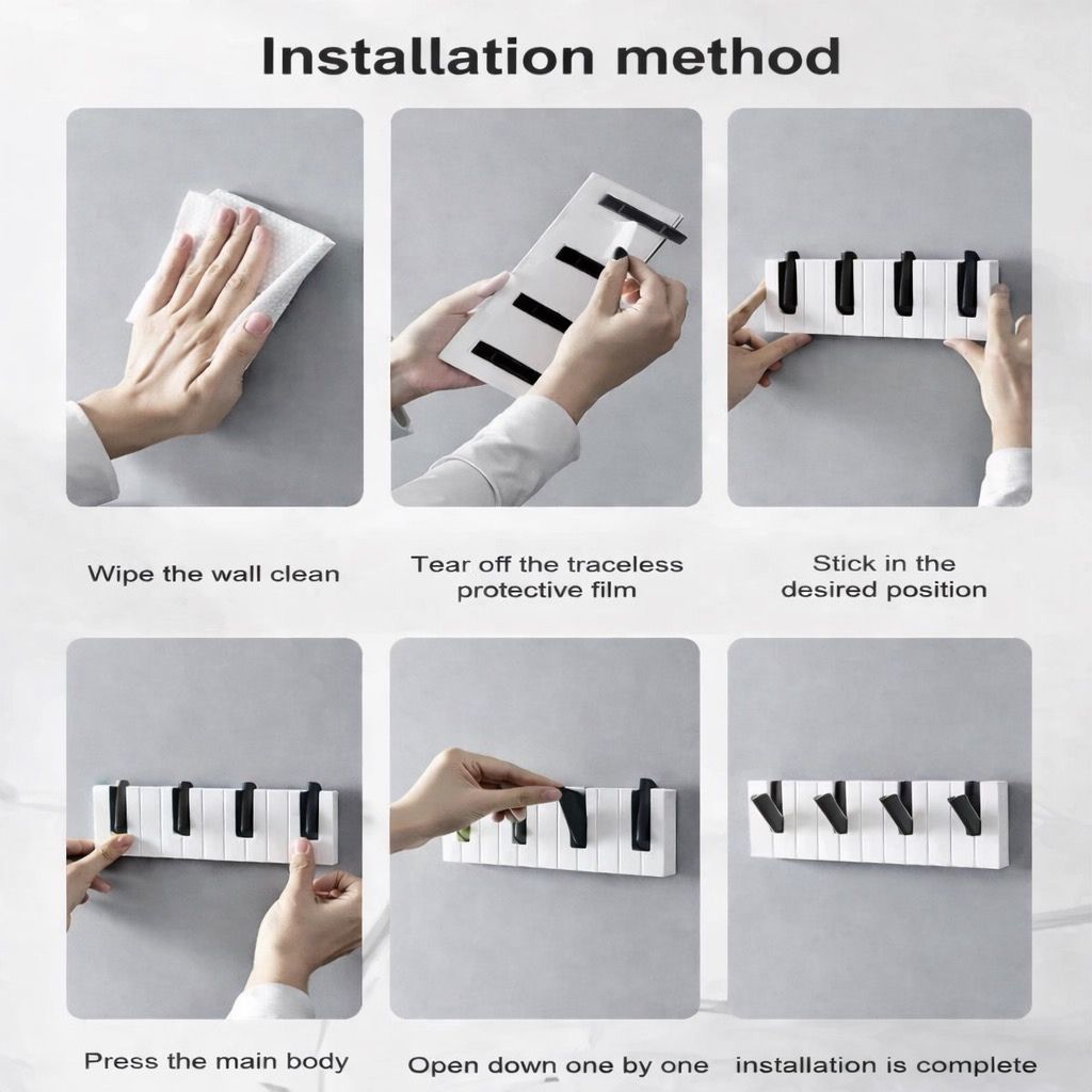 FlipKeys™ Piano-Key Wall Hook