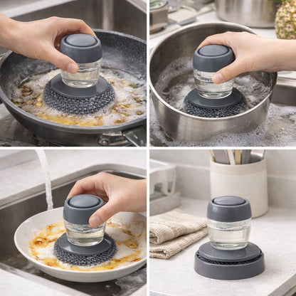 PressClean™ 2-in-1 Soap Dispensing Palm Brush