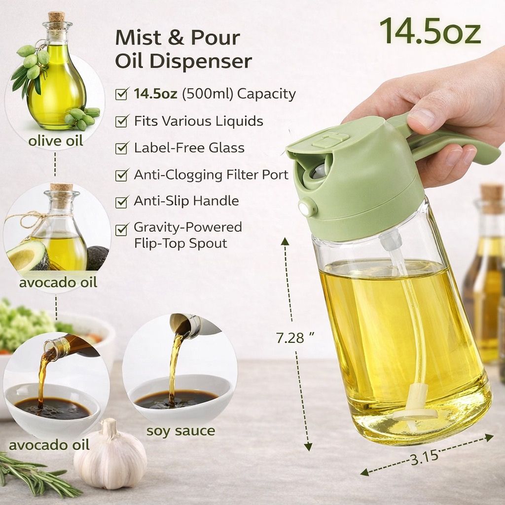 Olivaire™ 2-in-1 Oil Sprayer + Pour Dispenser