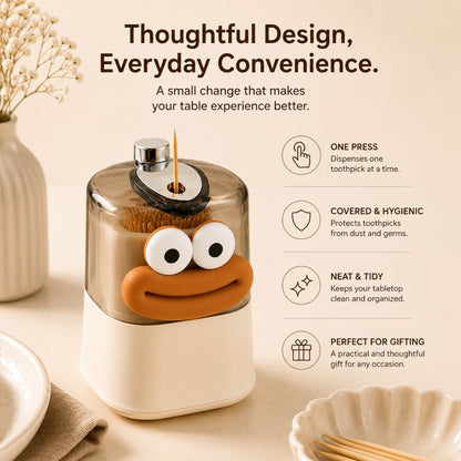 PICKQ™ Press-To-Serve Toothpick Dispenser