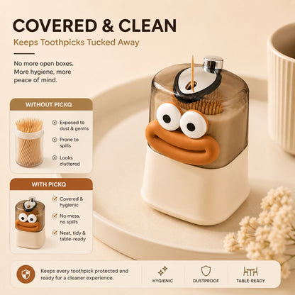 PICKQ™ Press-To-Serve Toothpick Dispenser