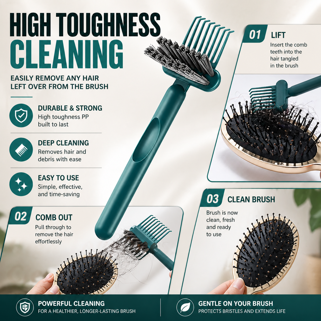 SNAGR™ 2-in-1 Hair Brush Cleaner