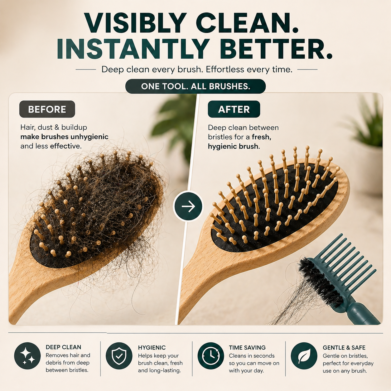 SNAGR™ 2-in-1 Hair Brush Cleaner
