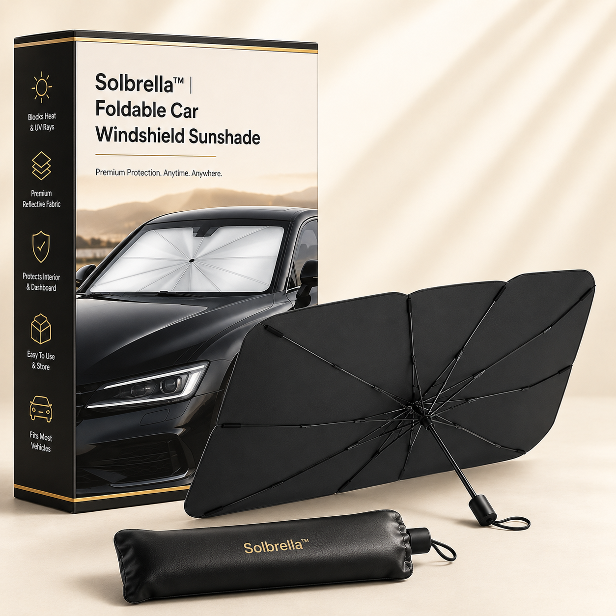Solbrella™ Foldable Car Windshield Sunshade