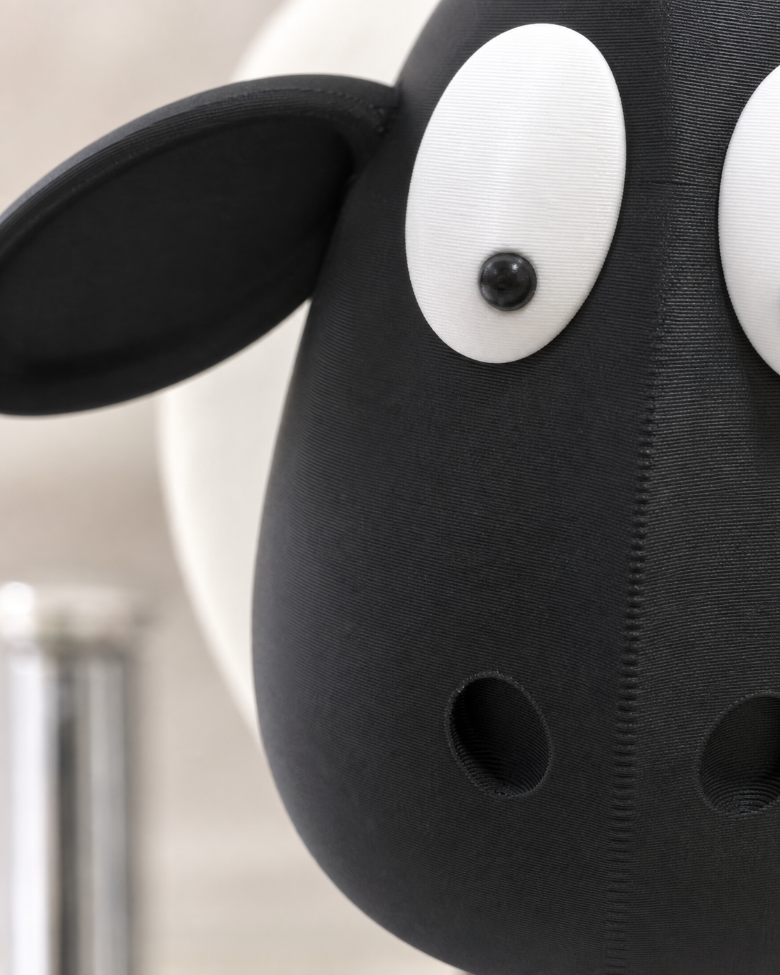 Close-up of Wooly's matte 3D-printed texture
