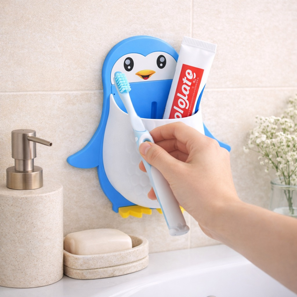 Pengu™ Wall-Mounted Toothbrush Holder